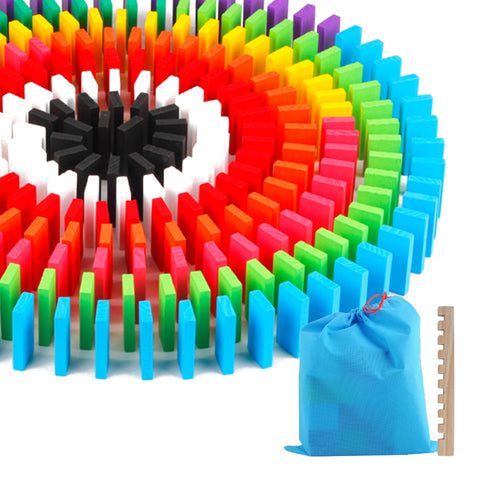 120/240pcs Domino Toys Children Wooden Toys Colored Domino Blocks Kits Early Learning Dominoes Games Educational Children Toys